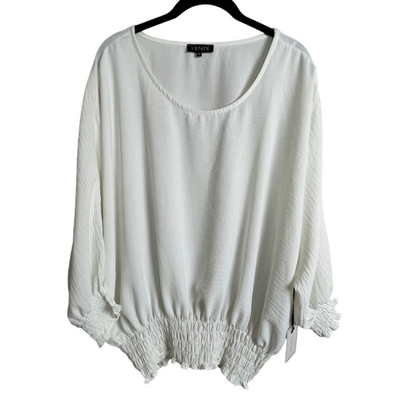 1. State Smock Waist‎ Dolman Sleeve Ivory Top Size XL style C2160000 - Picture 1 of 6